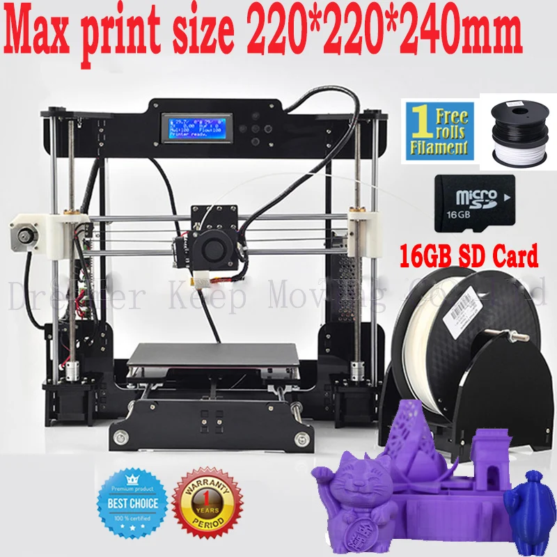 2016 Upgraded Quality High Precision Reprap Prusa i3 DIY 3d Printer kit with 1 Roll Filament +16GB SD card imprimante impresora