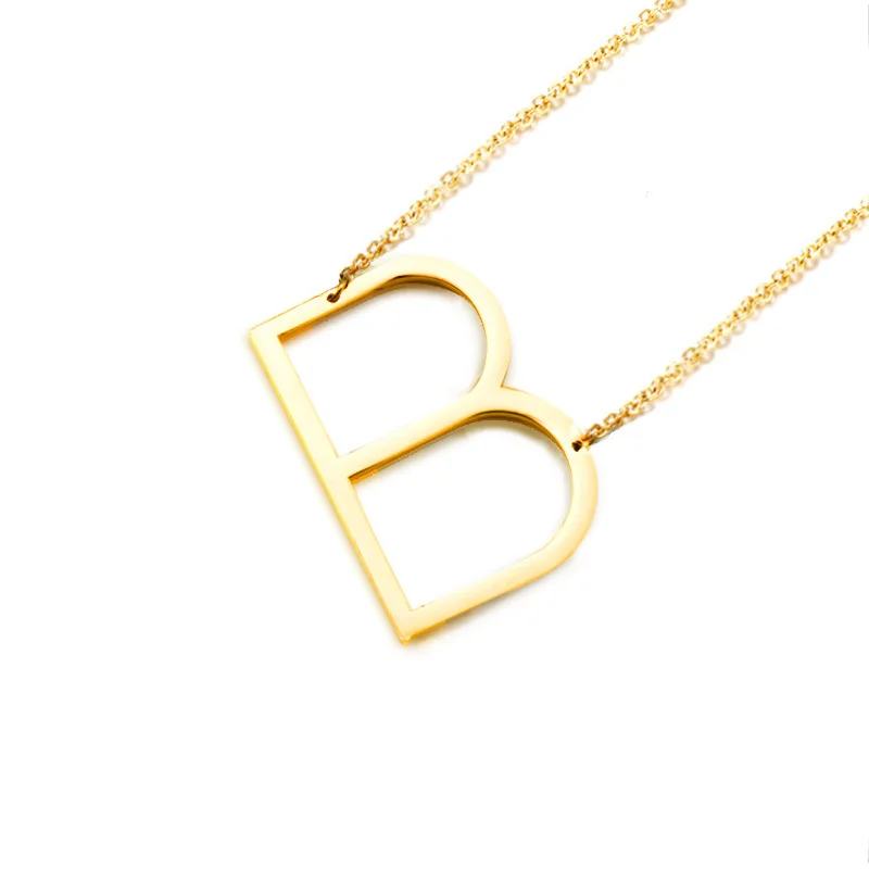 New Minimalist stainless steel Letter Name Necklaces For Women Long Big 14 4376670397_1964286240