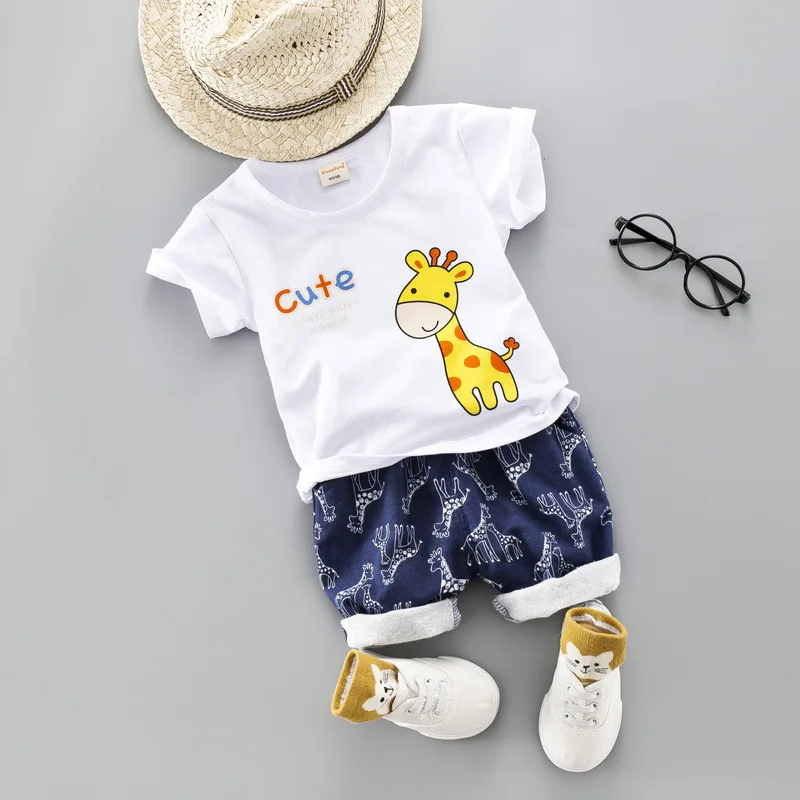 Moggi Cat Summer children clothing sets cartoon toddler Boys clothing sets top+pant 2Pcssets kids casual boys clothes suit (2)