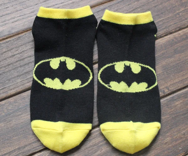 Женские носки с героями комиксов Marvel, носки-башмачки с Суперменом, Бэтменом, женские нескользящие Повседневные носки с вышитым рисунком - Цвет: B