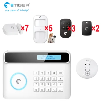 

wireless home and business security garden alarm system with etiger 433mhz smart sensor support IOS android app control