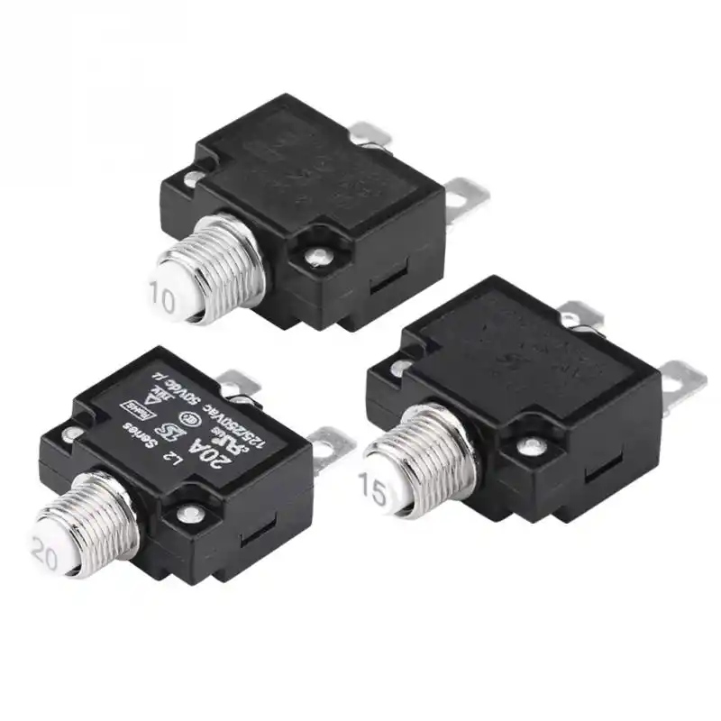 1pcs 5-40A 125//250V Overload Protector Circuit Breaker Resettable Thermal