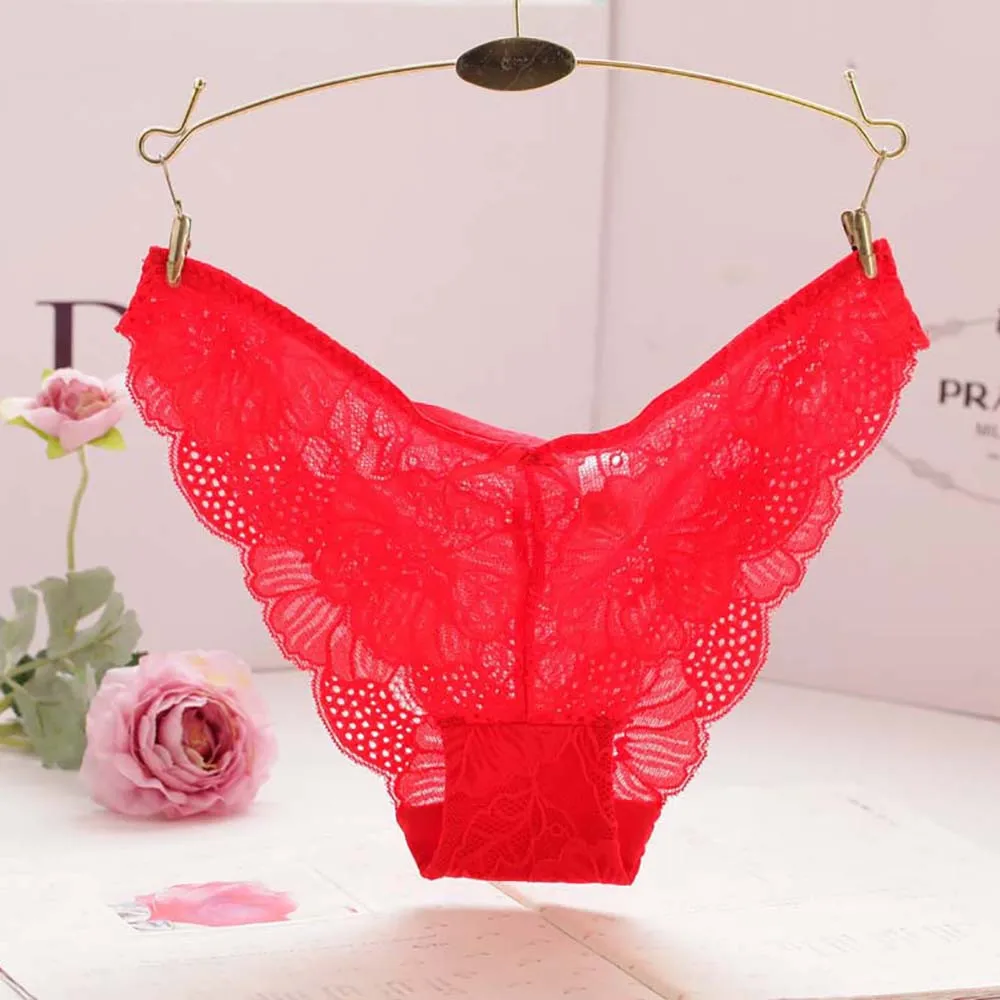 Hot Sale Sexy Women Lace Flowers Low Waist Underwear Panties G-string Lingerie Thongs bragas traceless crotch briefs WS&&40