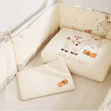 Акция! 7 шт. вышитые детские кроватки Постельное белье для девочек Обувь для мальчиков бампер набор детей Детская кроватка бампер,(2 бампер+ одеяло+ лист+ подушка