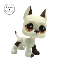 pet shop lps toys white dog figure with yellow eyes GREAT DANE 750 lovely kids gift