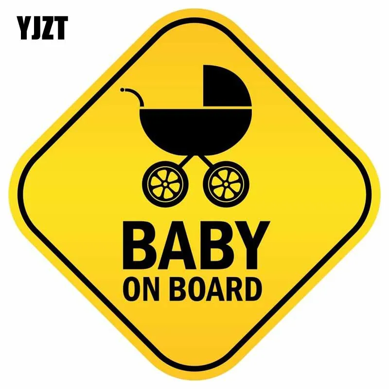YJZT 7.6CM*7.6CM Baby Sar BABY ON BOARD Warning Mark Car Styling Reflective Sticker Motorcycle Parts C1- 7349 | Автомобили и