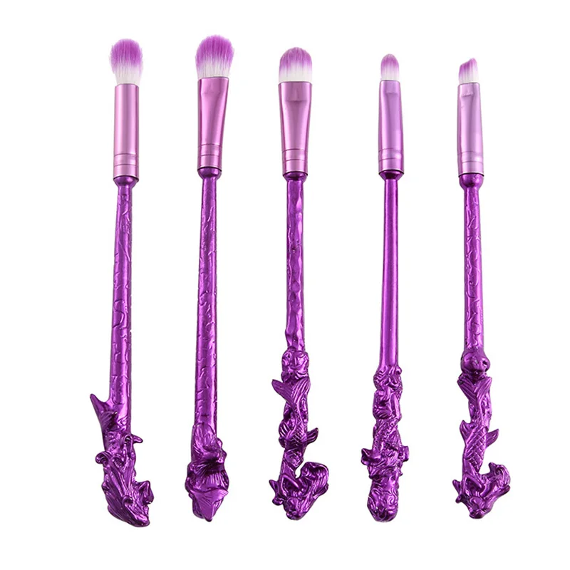 

5 Pcs/set Harry Potter Makeup Brush Set Foundation Powder Makeup Brushes Eye shadow Blending Brush High Quality Christmas Gift