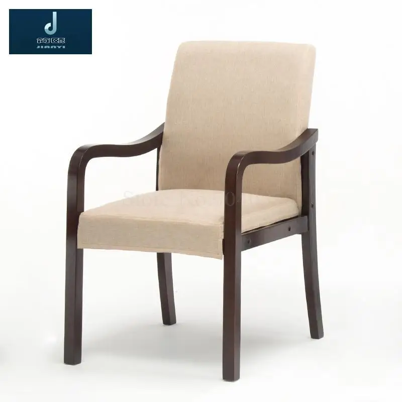 Деревянный современный обеденный стул простой Северный стул ткани исследования поручень стул для ресторана гостиницы - Цвет: VIP 16