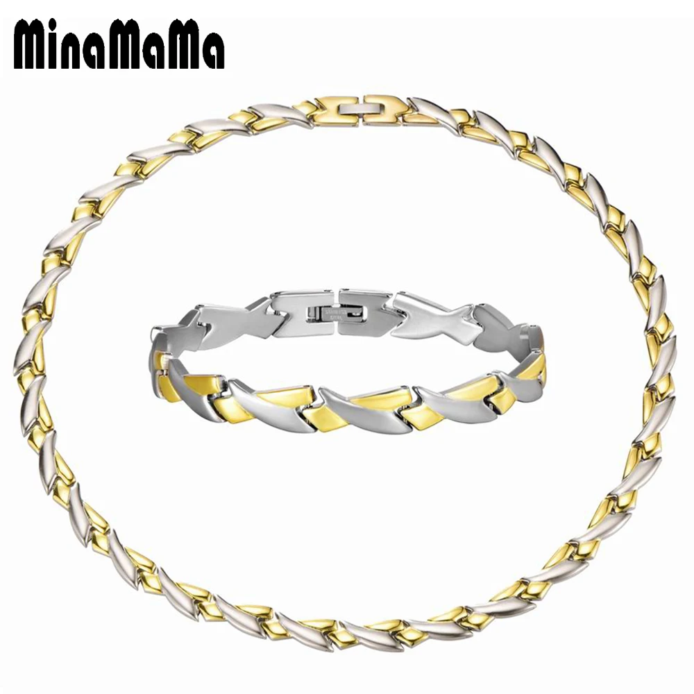 Men s Jewelry Gold Color 2018 Personality Design Chunky Chains Stainless Steel Jewelry Sets For Women