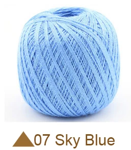 400 г кружевная хлопковая летняя пряжа для вязания крючком, 8 шариков, доступны различные цвета - Цвет: 07 Sky Blue