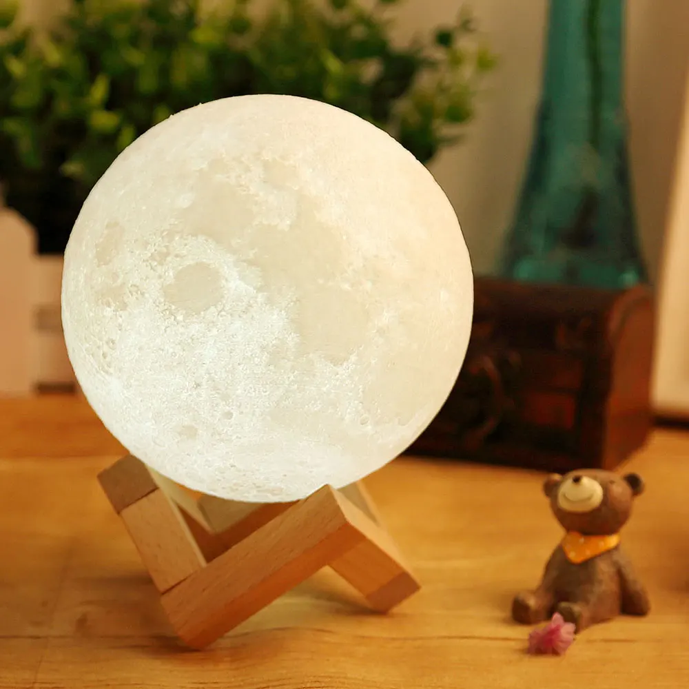 2 Color Print Moon Lamp Rechargeable Touch Switch Usb Charging 2 Color Print Moon Lamp Rechargeable Touch Switch Usb Charging Night Light Luminaria Lunar Nursery Baby Gift Home Decor In Led Lights From