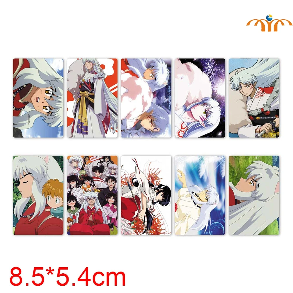 

10pcs/set Inuyasha Anime Card Stickers Waterproof Sticker DIY Decoration Gift Credit Bank Bus Card Stickers Stationery Sticker