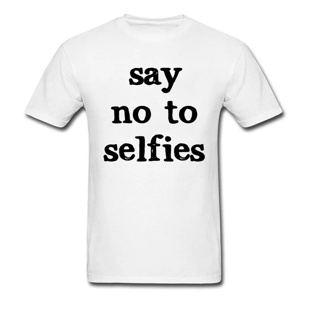 Мужская спортивная футболка с надписью Lasting Charm Say No To Selfies Черная Спортивная для