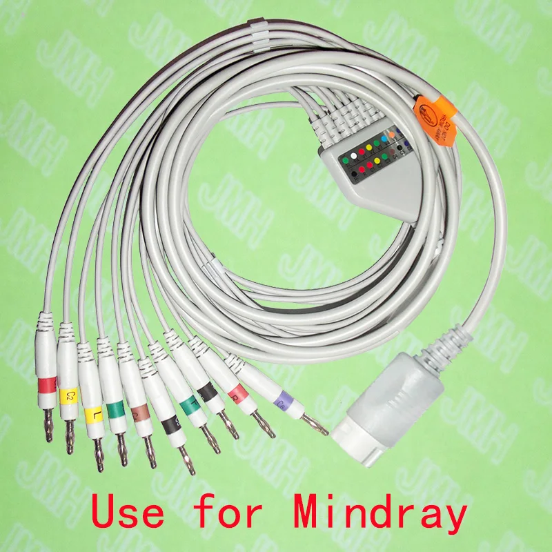 

Compatible with Mindray EKG 10 lead,One-piece cable and leadwires,12PIN,4.0banana,IEC or AHA.