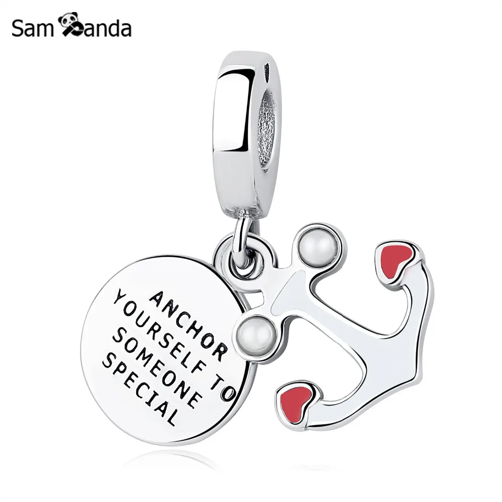 

Original 100% 925 Sterling Silver Charm Bead Anchor Love Pendant Dangle Charms Fit Pandora Bracelets Women Diy Jewelry Making
