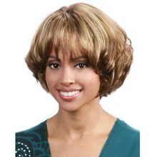 Short Curly Blonde Wigs Synthetic Short Highlight Hair Wigs African American Wig For Black Women Cosplay Lolita Wigs