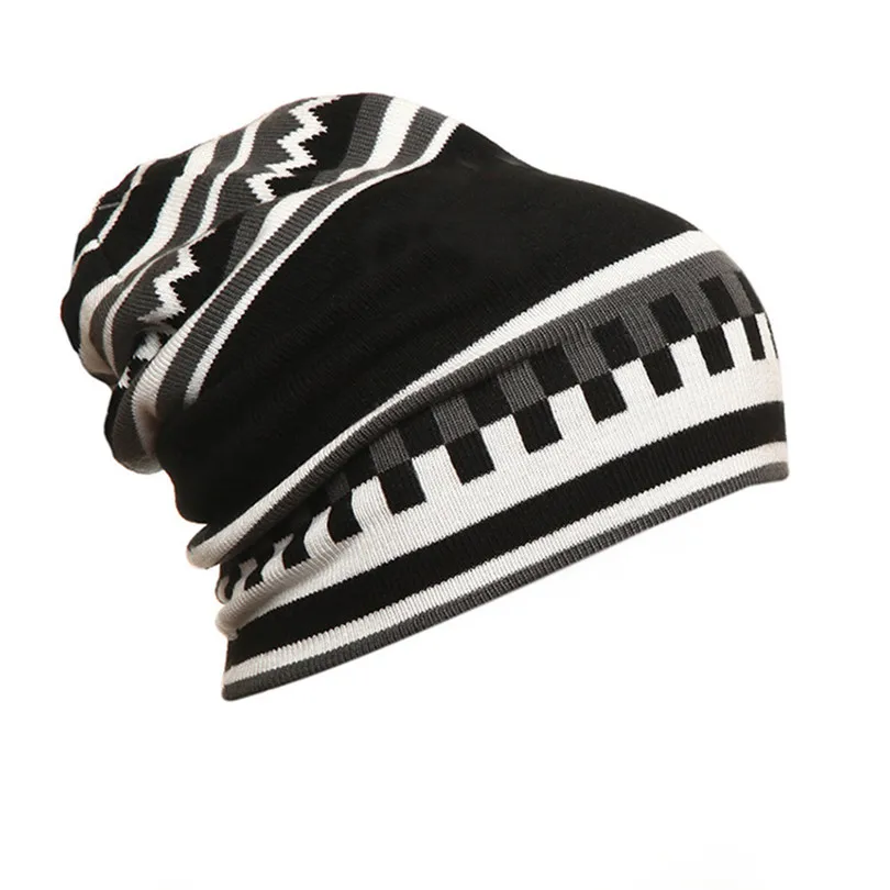

Winter Unisex cycling cap Women Men Knit Ski Crochet Slouch Hat Cap Beanie Hip-Hop Hat Solid A30