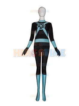

Black & Light Blue Spandex Lantern Superhero Costume Halloween Cosplay Adult Lantern Corps Costume Hot Sale Show zentai suit