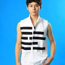 Белый жилет с воротником-стойкой для певицы для сцены мужской жилет Мужская брендовая мужская одежда сексуальный танк 1 camisetas regatas 2XL настраиваемый