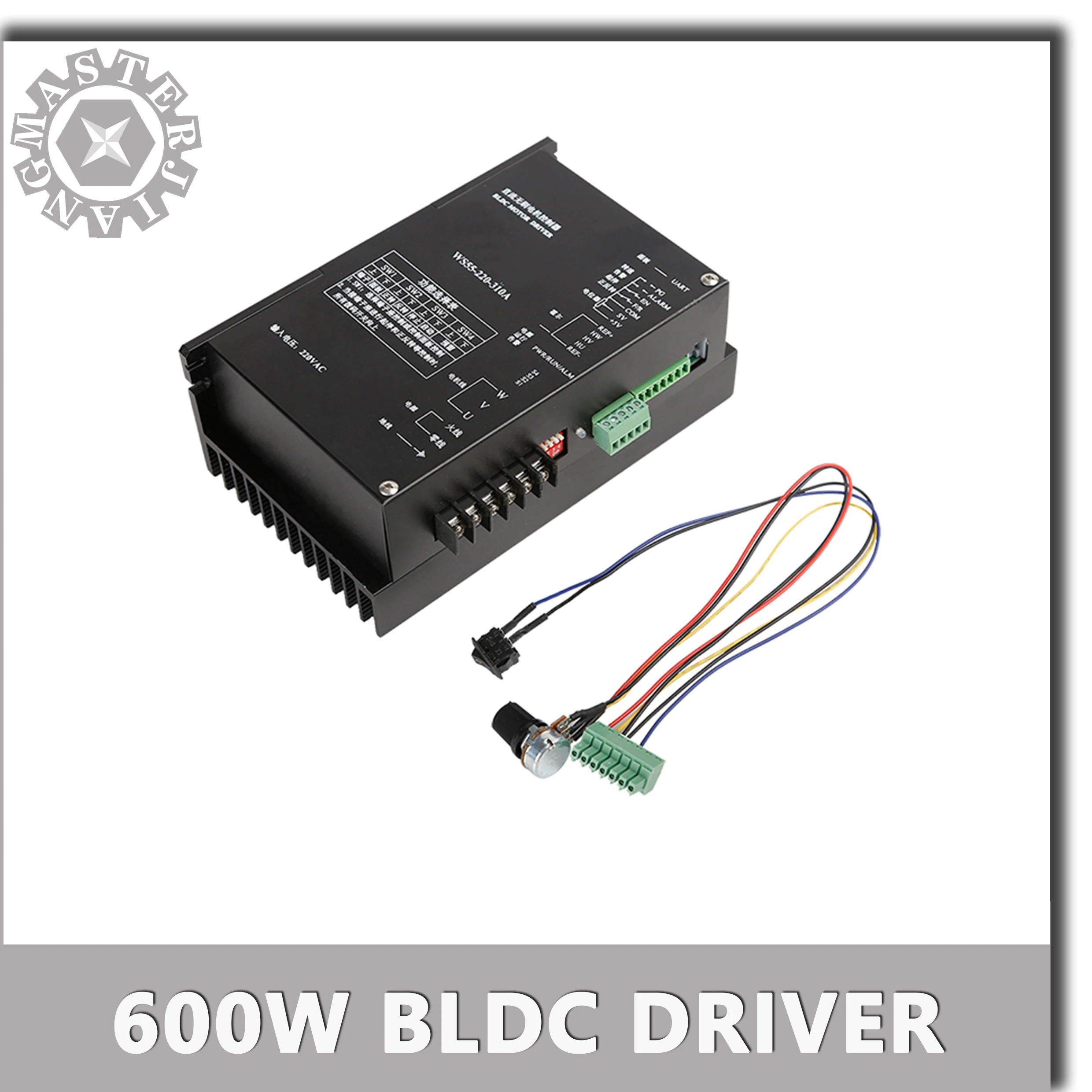 

CNC Input 220VAC Output DC 600W BLDC Driver WS55-220-310A for 600W Brushless Spindle Motor Stepper Motor Driver.