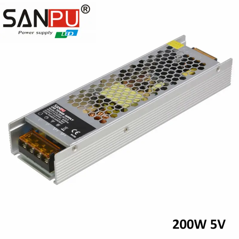 

220VAC to 5VDC Power Supply SANPU 5V LED Strip 2017 New Arrival CE RoHS 200W 5V 40A Switching Power Supply