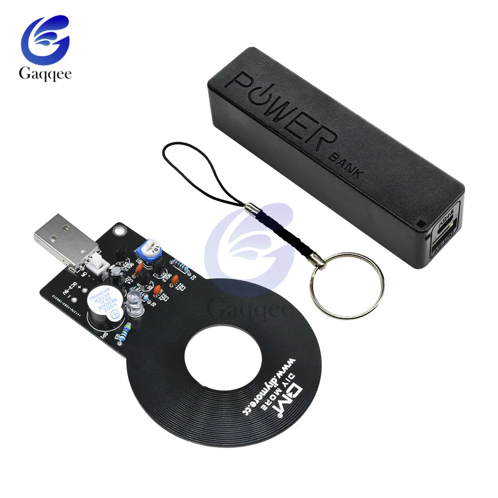 DC 3V-5V Metal Detector Kit 60mm Detective Non-contact Sensor Module with 18650 USB Power Bank Box Metal Finder Electronic DIY 2
