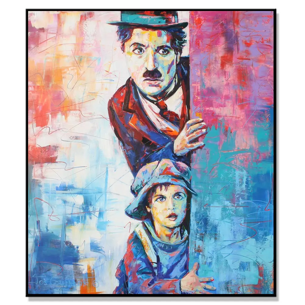 

Nordic Style Mordern Colorful Charlie Chaplin Painting Cuadros Decorativos Wall Poster Print Paint on Canvas for Home Decoration