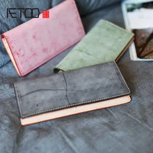 AETOO первый слой кожи для мужчин и женщин кошелек кожаный художественный ретро, чтобы сделать старый раздел весь кожаный винтажный кошелек