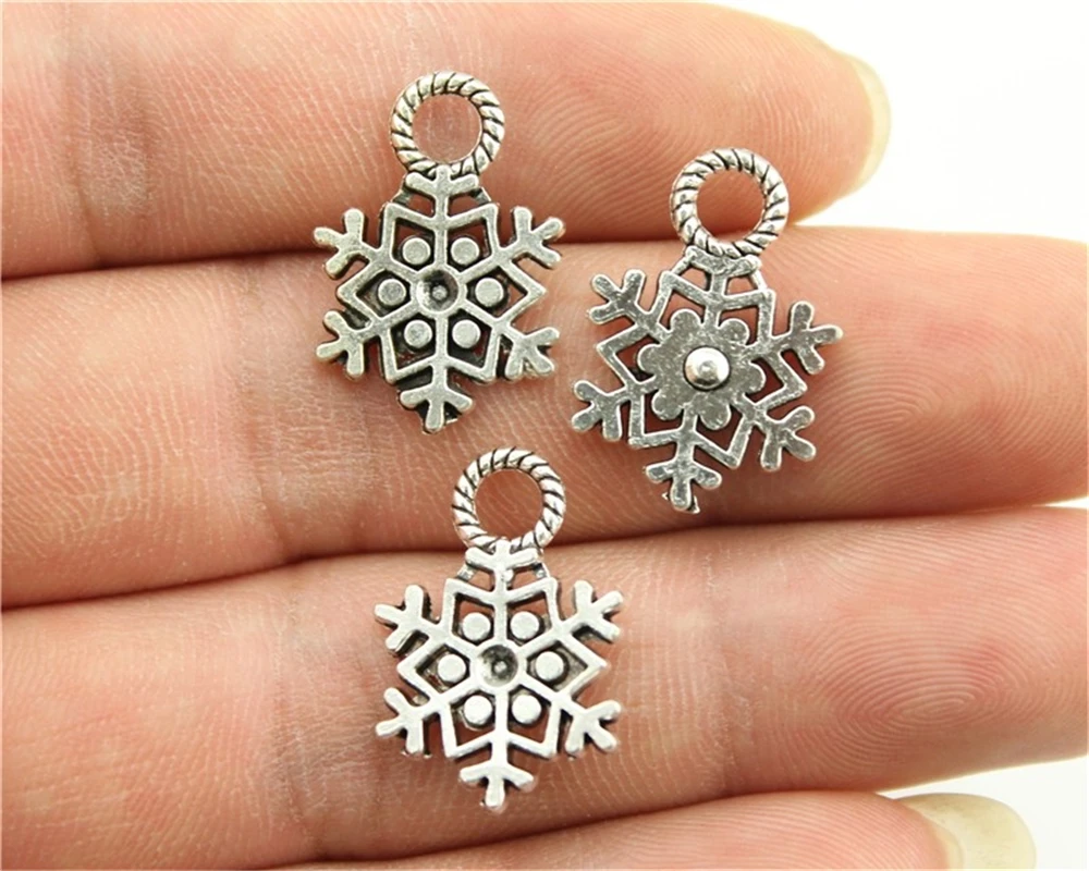 Rembrandt Charms Snowflake Charm 29x22x3mm The Beadster Sterling