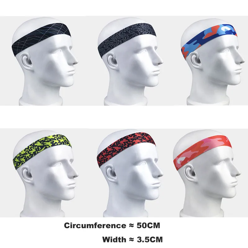 Полоса спортивные защиты оголовье анти-пот волосы печатные Sweatband высокое эластичное фитнес тренажерный зал Йога лента для волос для Для мужчин Для женщин