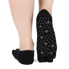 Носки для йоги для женщин, силиконовые, со звездами, в горошек, Нескользящие, для пилатеса, чистые, балетные, танцевальные Тапочки, пять пальцев, носки для тренировки