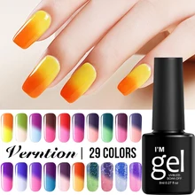 Гель-лак Verntion с тепловым изменением хамелеон, гибридный голографический Гель-лак для ногтей, полугель-лак для ногтей с зеленой температурой, модный