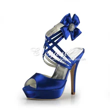 2016 New Arrival Modest Satin RoundToe High Heel Platform Wedding Bridal Shoe Party Shoes Prom Pumps