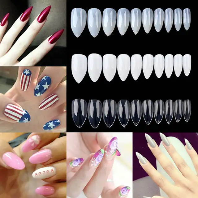 600pcs Natural White Clear Fake Nails 10 Sizes Artificial Sharp Nail 600pcs Natural White Clear Fake Nails 10 Sizes Artificial Sharp Nail Art Tips Pointy