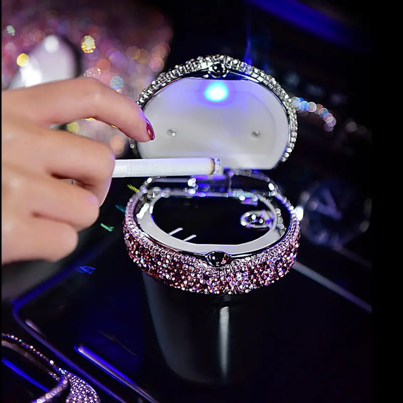Purple-Crystal-Car-Ornaments-Decoration-Diamond-Steering-Wheel-Covers-Female-Girls-Car-Ashtray-Rhinestone-Pendant-Car-8