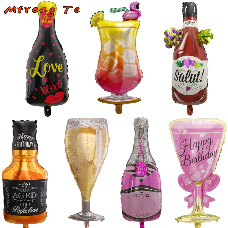 

2pcs Champagne Cup Beer Bottle Foil Balloons Helium Balloon Wedding Decoration Birthday Party Decorations for home Balloons