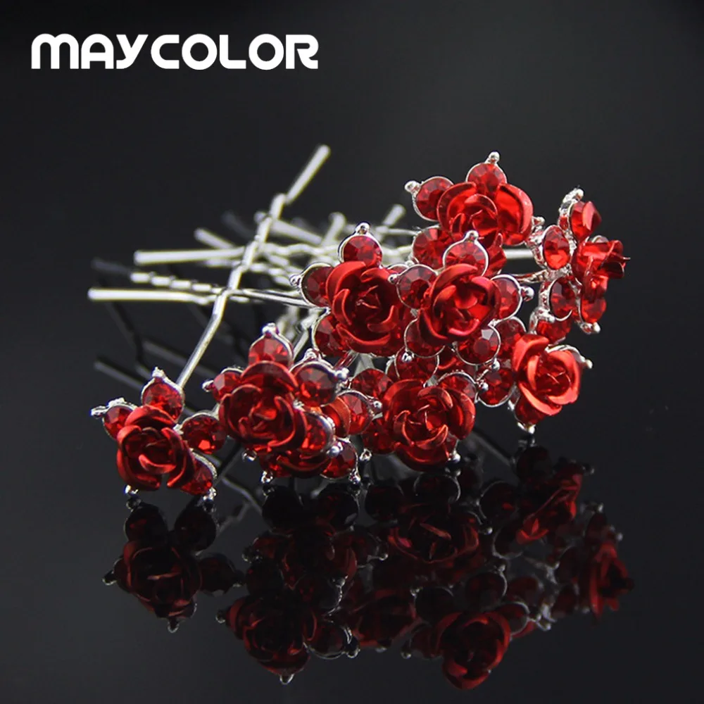 2017 fashion jewelry hair wedding accessories red rose headdress