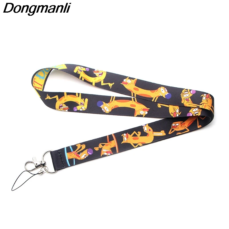 

P3539 Dongmanli Cat and Dog Keychain Lanyards Id Badge Holder ID Card Pass Gym Mobile Phone USB Badge Holder Key Strap