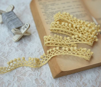 

yellow Ball Pom trims width10mm 20meters Ball Ribbon Trim Bobble Braid Decorative Lace Pompom Fringe Sewing