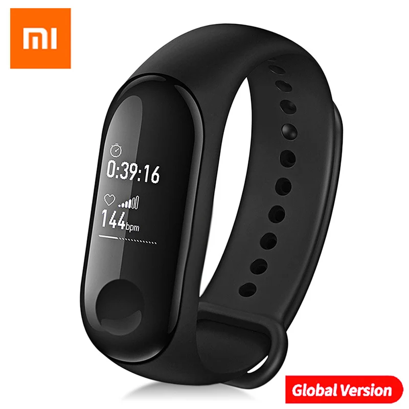 Xiaomi Mi Band 3 фитнес-трекер Водонепроницаемый спортивный смарт-браслет пульсометр умный Браслет OLED Smartband для Android IOS - Цвет: mi band 3(Global)