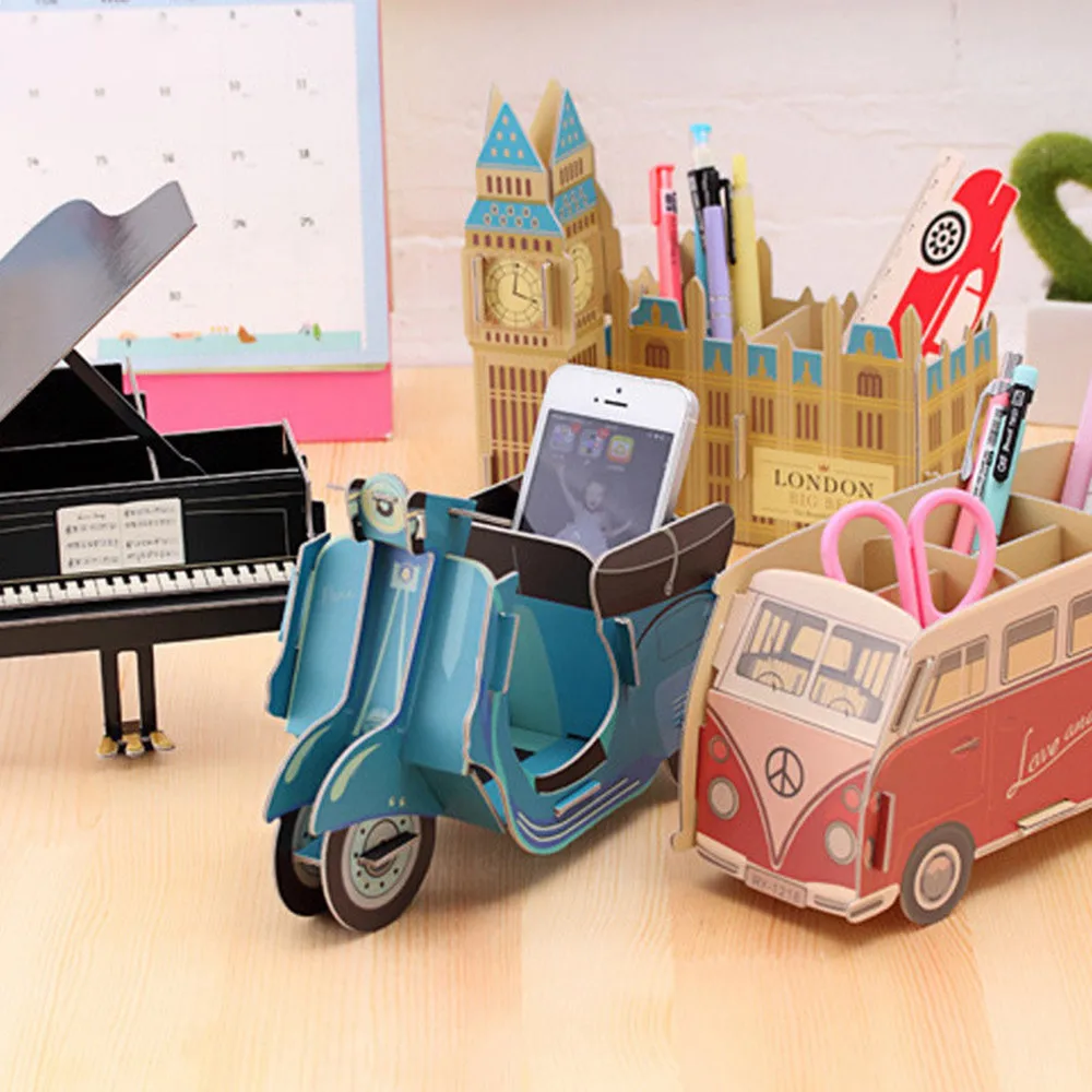 

Cartoon DIY Paper Multifunction Desktop Storage Box Drawer Makeup Organizer New