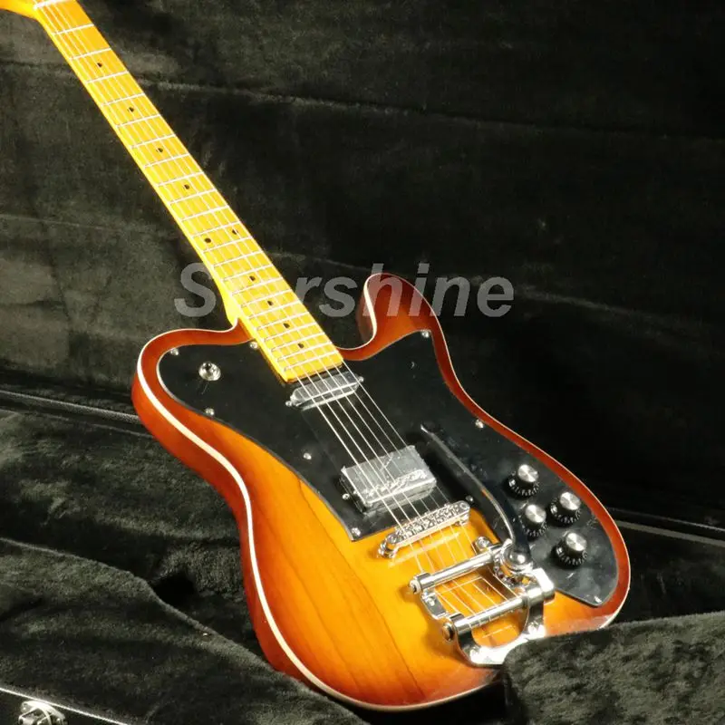 

Classic TL Electric Guitar X5-10 Bigsby Bridge Black Pickguard BigHead Tobacco Color ASH Body