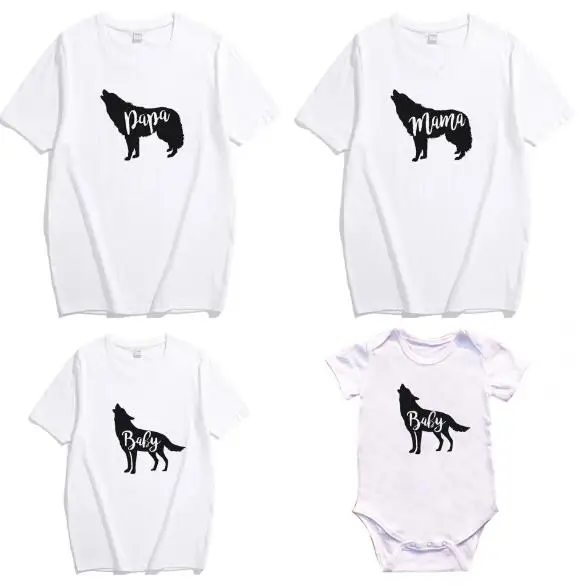 Семейные комплекты; Одинаковая одежда для мамы и дочки; футболка для папы и ребенка; комбинезон для всей семьи с рисунком медведя; одежда для мамы и дочки; одежда для детей - Цвет: White