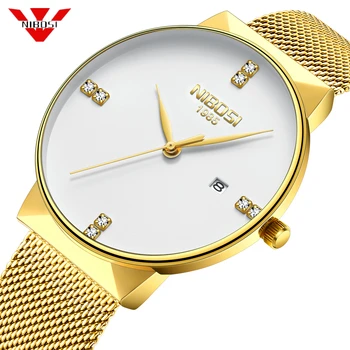 

NIBOSI Fashion Casual Men Watch Luxury Waterproof Gold White Quartz Watch Relogio Masculino Brand Simple Watch Men reloj hombre