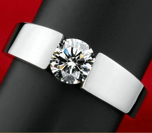 Classic Engagement Ring men 18K real white gold plated AAA Arrows CZ Diamond lovers promise Ring for men women