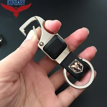 Топ Кожаный Брелок Металлический автомобильный брелок многофункциональный инструмент брелок светодиодный брелок для бутылок брелок для Dodge автомобильный Стайлинг