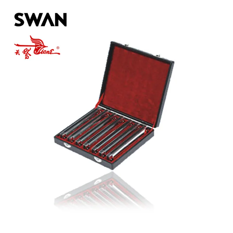 

Swan SW24H-7T High End 24 Holes 7 Keys Harmonicas Set Performance Harmonica In Gift Box Professional Woodwind Musical Instrument