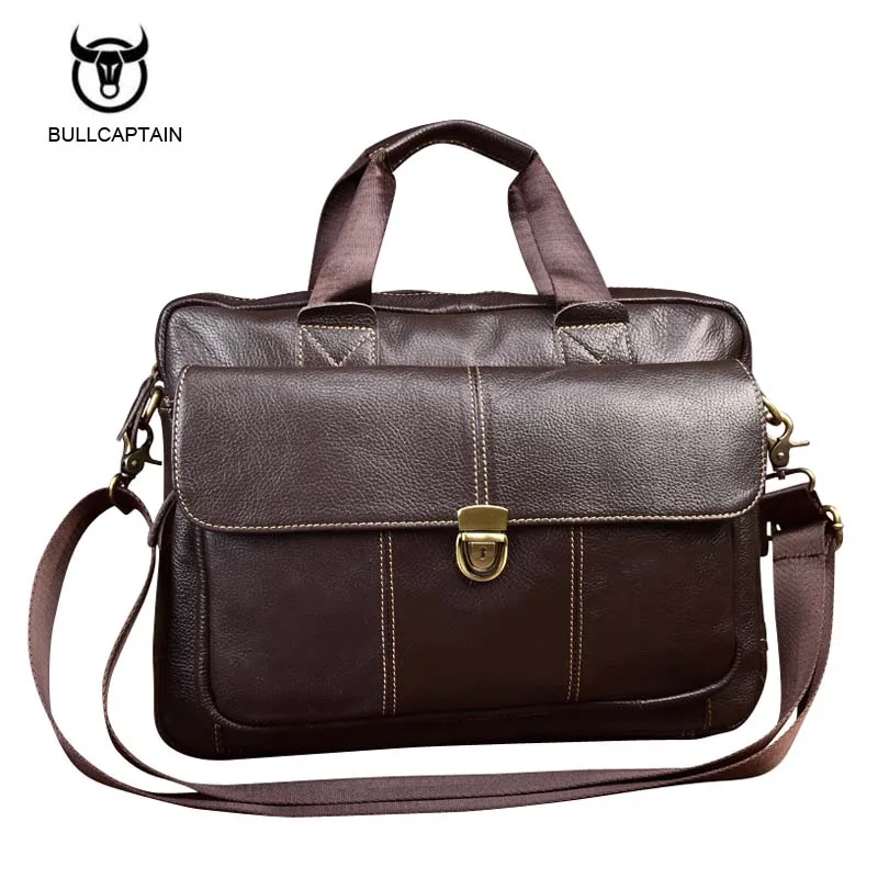 Genuine Leather Man Fashion Briefcase High Quality Business Shoulder