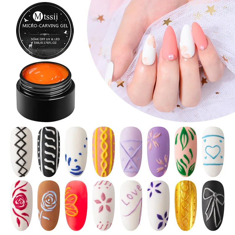 

Mtssii 3D Emboss Carving Painting Nail Gel Paste Nail Polish Soak Off UV LED Nail Art Gel Lacquer Varnish Esmalte Decarations