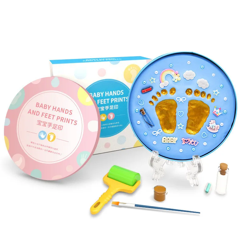 

Newborn Baby Handprints and Footprints Commemorative Plasticine Slime Inkpad Educational Toy Commemorative Gift